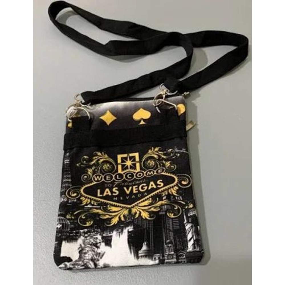 Welcome to Fabulous Las Vegas Crossbody Bag Women's Black/Yellow Travel Tourist